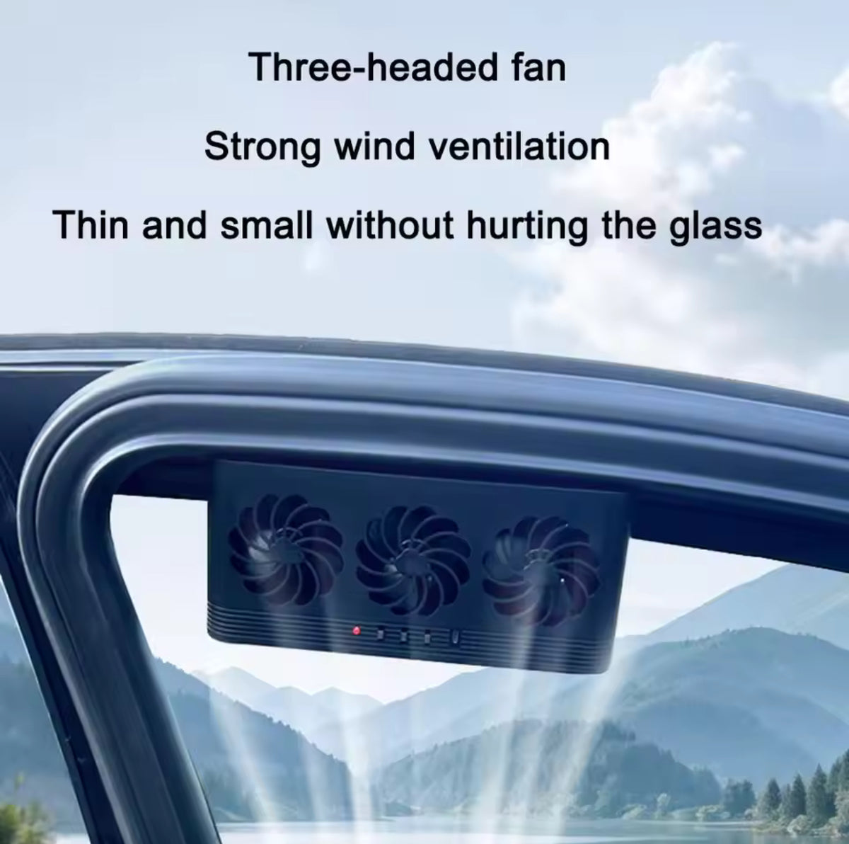 Car Radiator External Fan Solar Powered Car Radiator Cooling Fan With 3 Air Outlets Car Window A ...