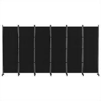 Artiss Rolling 6-Panel Room Divider – Black