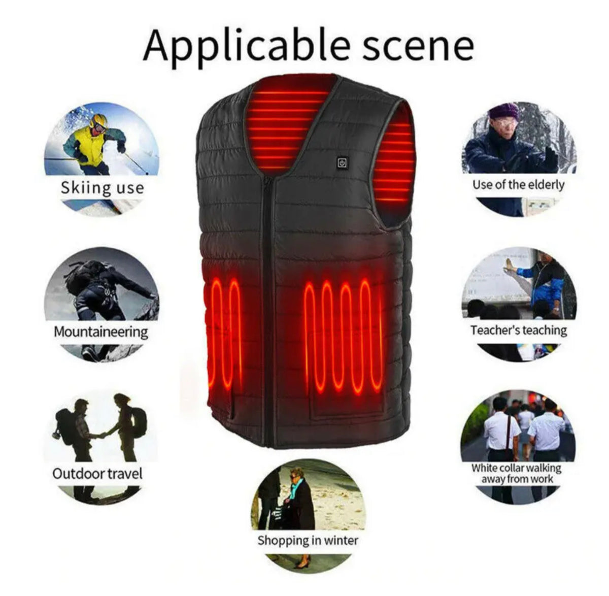 5V USB Heated Vest – 6 Sizes, Battery Not Included