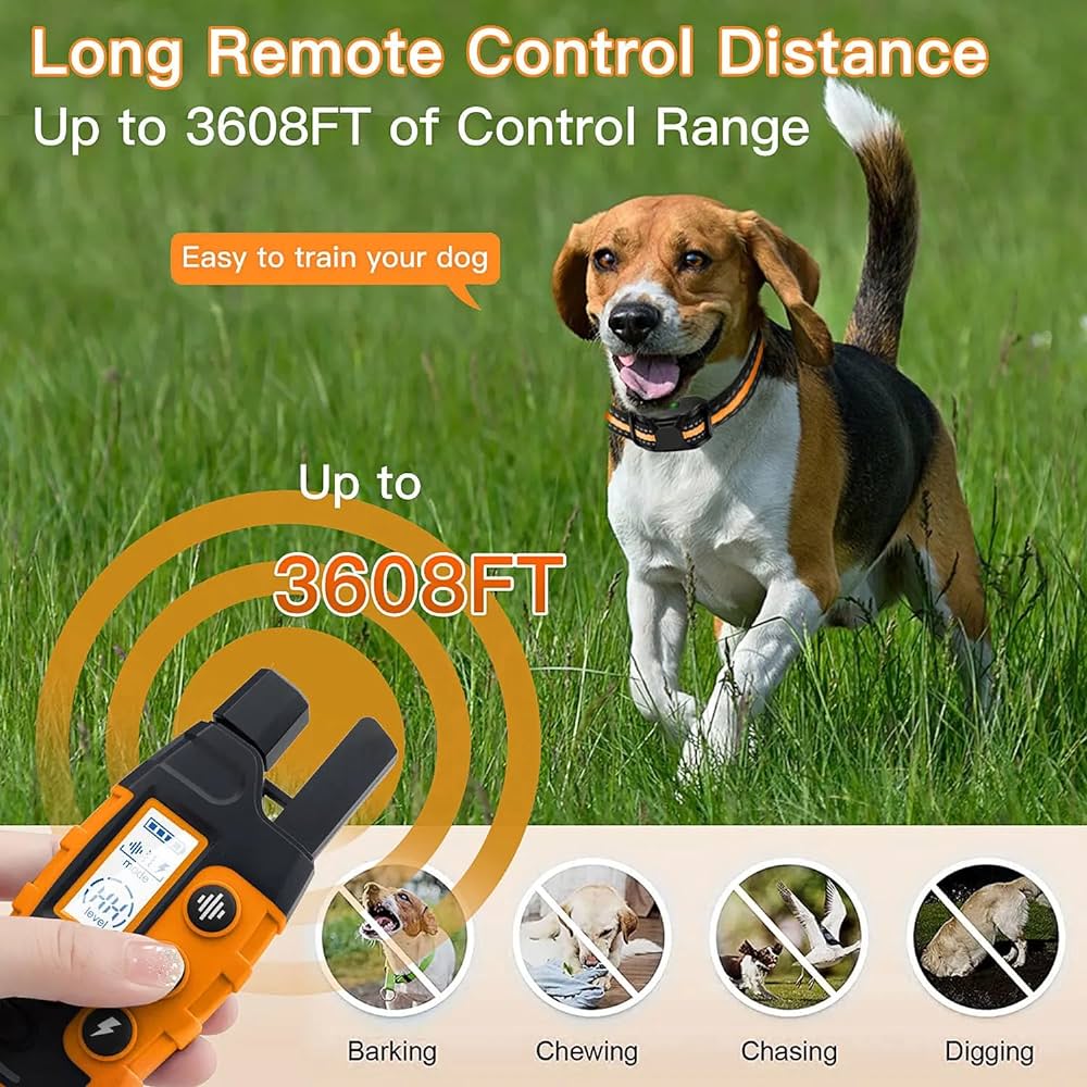 AvviKro Remote Dog Training Collar – 3300ft, 1 or 2 Dogs