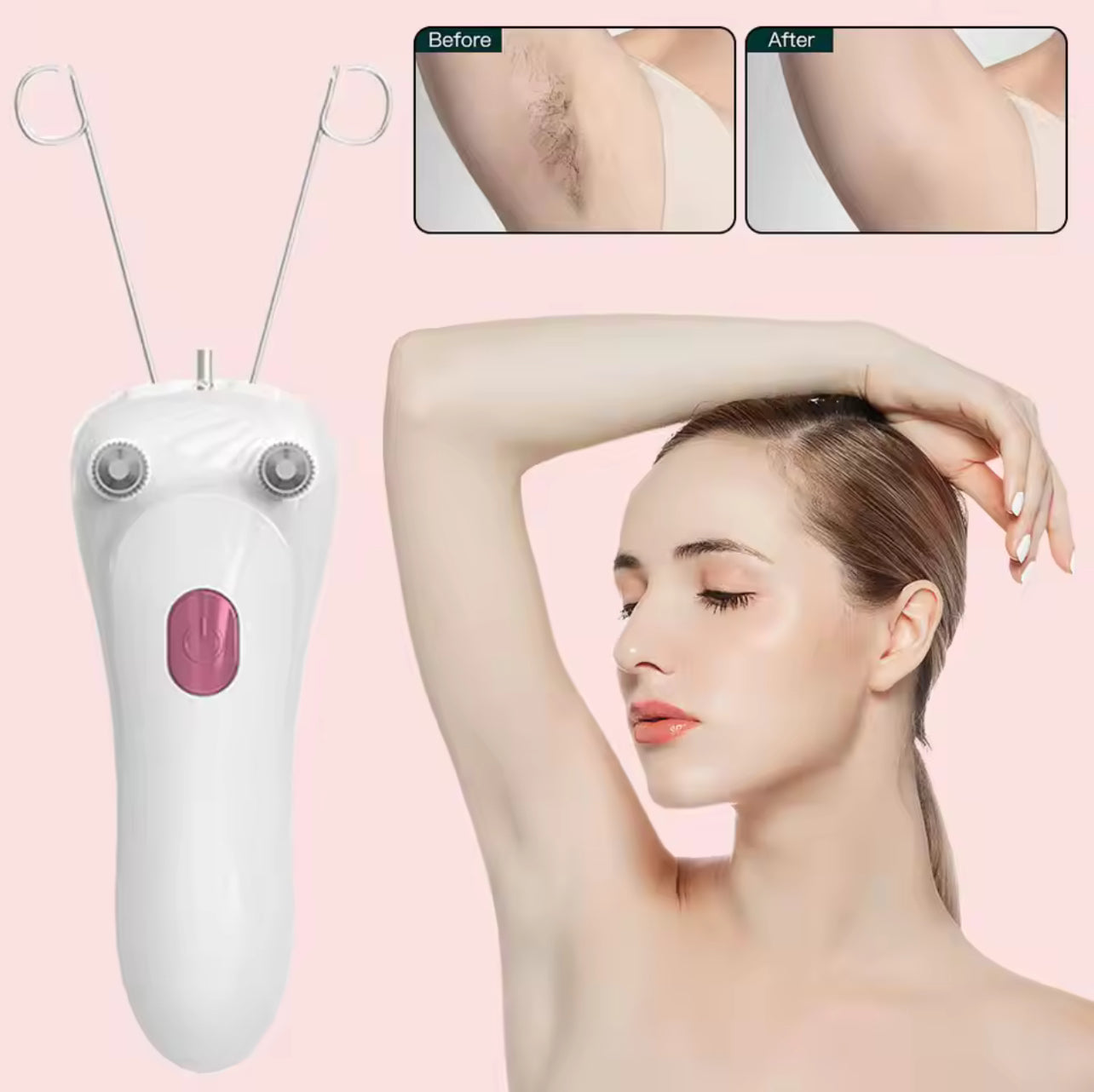 USB-Rechargeable Electric Facial Threading Hair Remover