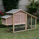 Wooden Chicken Coop 168cm Rabbit Hutch with Run Hatching Box