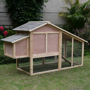 168 cm Wooden Chicken Coop & Rabbit Hutch with Run