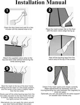 36pcs Strong Magnets Magnetic Door Screen Fly Screen Door Mosquito Nets for Room Door Size 35.43''X82.7''(90x210cm) Full Frame Loop and Hook