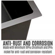 770 × 450 mm Nano-Black Double-Bowl Stainless-Steel Sink