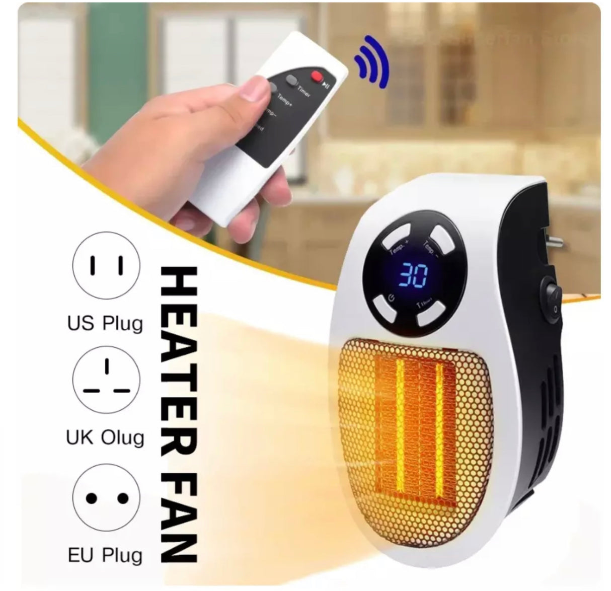 Portable Heater Electric Heater Plug In Wall Room Heater Home Appliance Heating