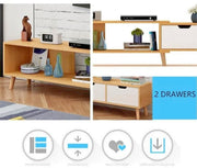 Adjustable 130–178 cm TV Cabinet with Drawer