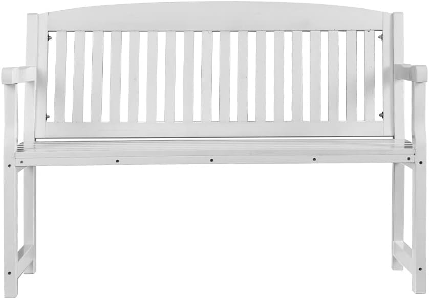 120 cm White Fir-Wood Garden Bench – Up to 300 kg