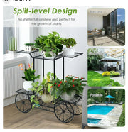 6-Tier Parisian-Style Metal Plant Stand – Black