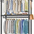 Heavy-duty rolling clothes rack black image 1