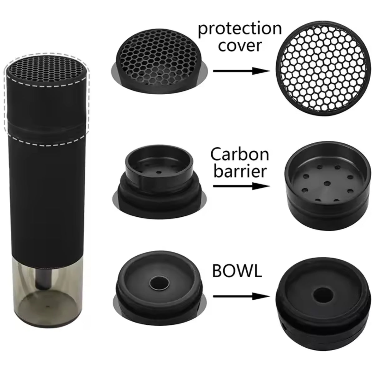 Portable Car Smoker Hookah Set with Ceramic Tobacco Bowl Cigarette Holder Luxury Shisha Smoking Accessories