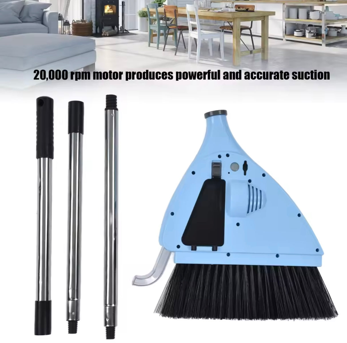 2 in 1 Vacuum Broom Sweeper USB Charging Cordless Vacuum Broom