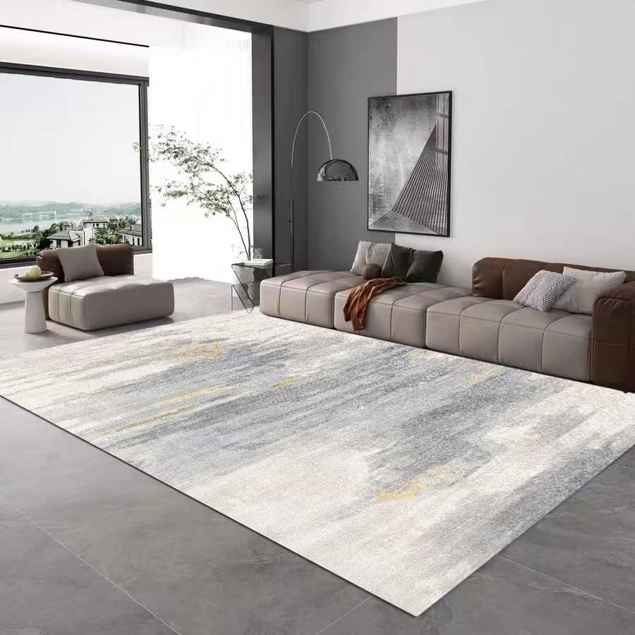 Modern Abstract Washable Short-Pile Area Rug