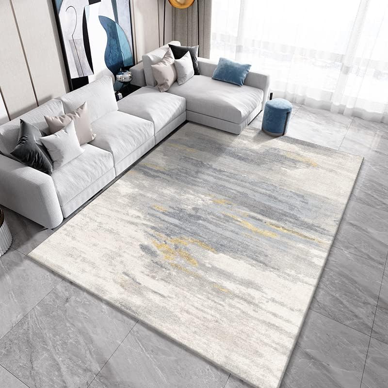 Modern Abstract Washable Short-Pile Area Rug