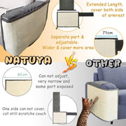 Left-Side Dark-Grey Sofa Arm Cat Scratch Protector – 43 × 36 × 28 cm