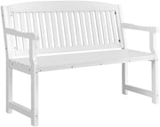 120 cm White Fir-Wood Garden Bench – Up to 300 kg