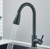 Black 2-Mode Pull-Out Kitchen Mixer Tap – 360° Swivel