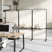 188cm Rolling 3-Panel Room Divider with 3 Shelves – 3 Colours