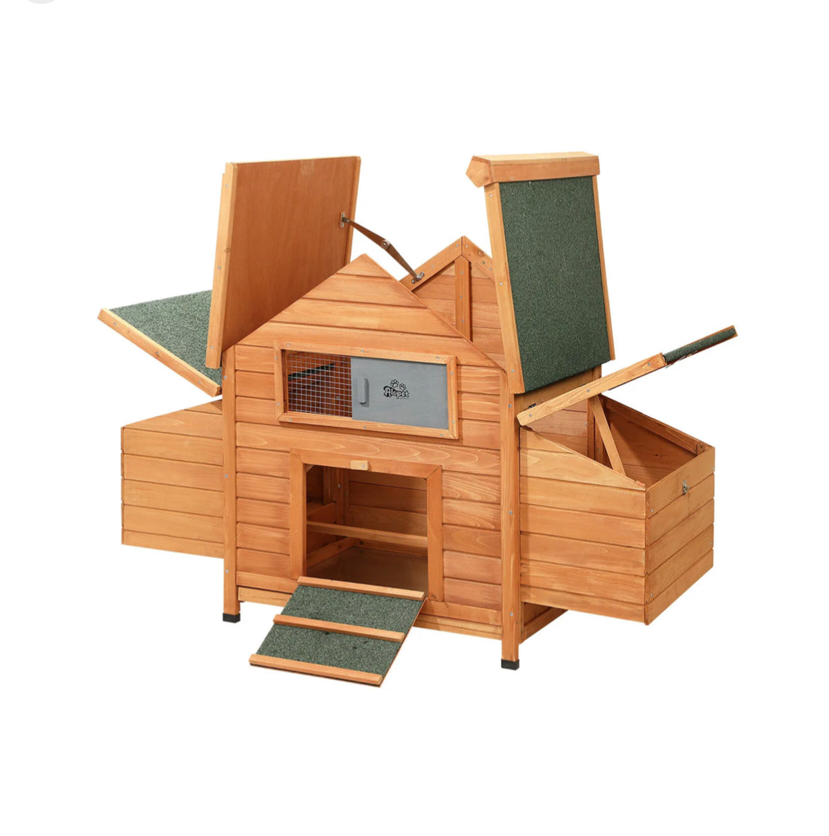 Large Wooden Chicken Coop & Rabbit Hutch with Run