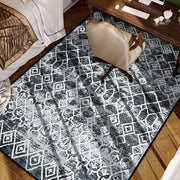 Black & Grey Soft Non-Slip Area Rug