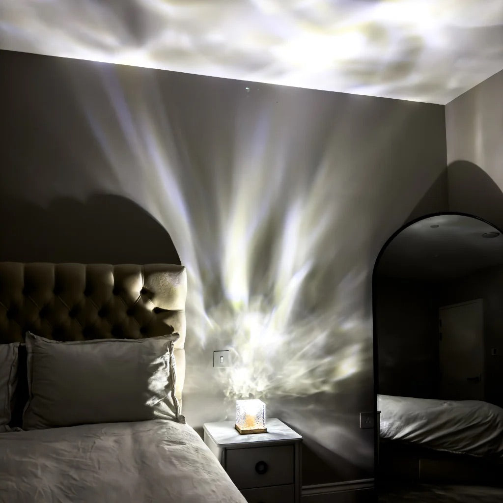 16-Colour Aurora & Ocean Ripple Cube Lamp – Rechargeable