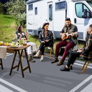 152 × 244 cm Grey & White Reversible Outdoor Rug