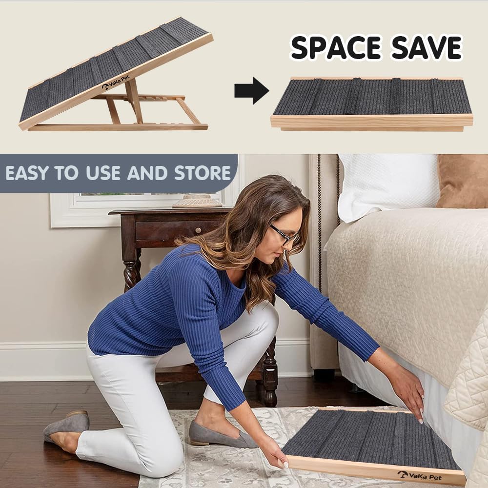 Foldable Wooden Pet Ramp – 70 cm Long, 30.5/41 cm Heights