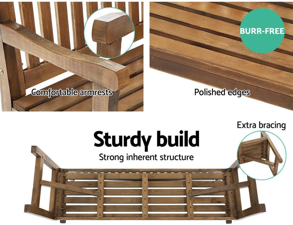 160 cm Water-Repellent Timber Garden Bench