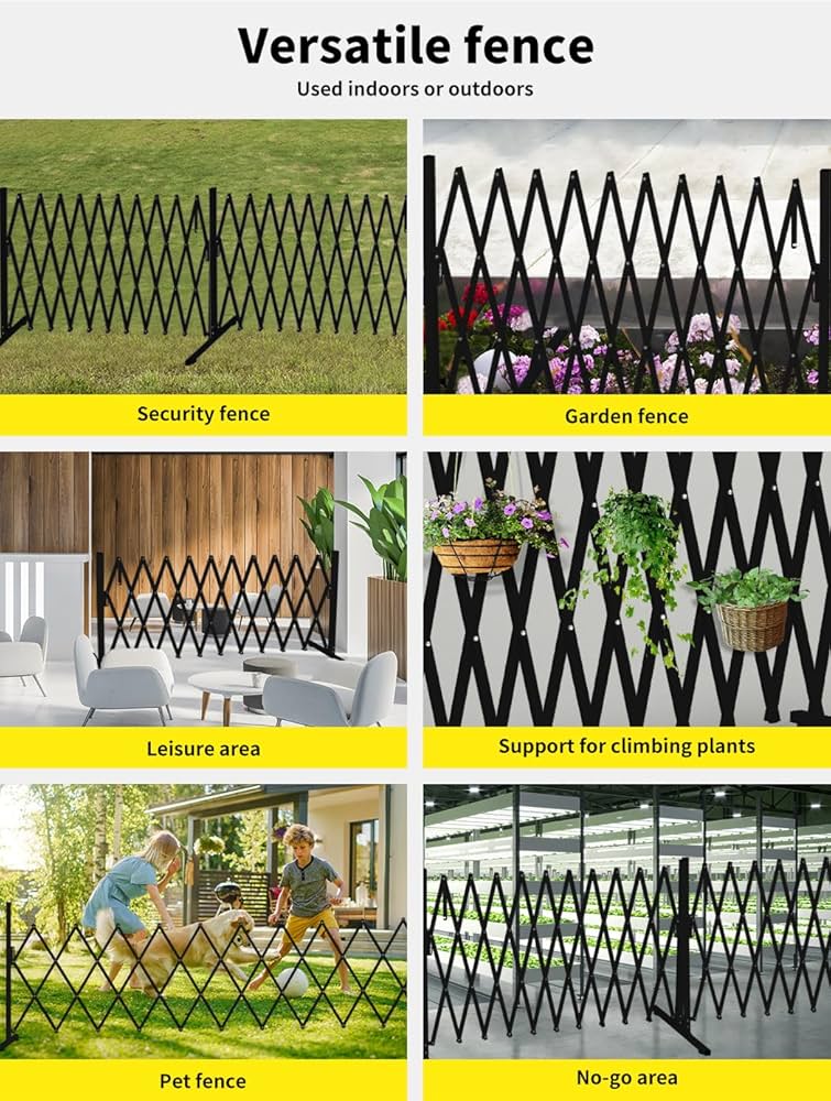 White Expandable Metal Barrier Fence for Indoor or Outdoor Use