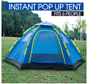 6-Person Instant Pop-Up Camping Tent with Carry Bag