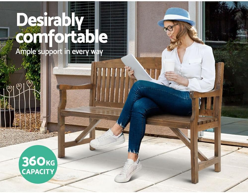 160 cm Water-Repellent Timber Garden Bench
