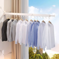 Tri-Fold Wall-Mounted Clothes-Drying Rack – White