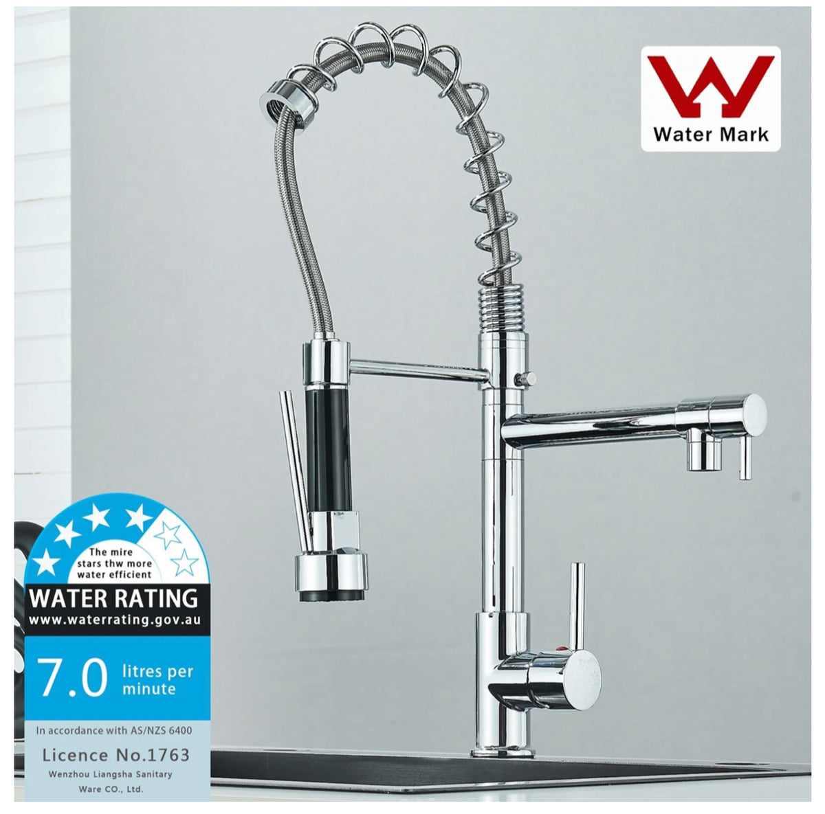 Chrome Pull-Out Kitchen Mixer Tap – 360° Swivel