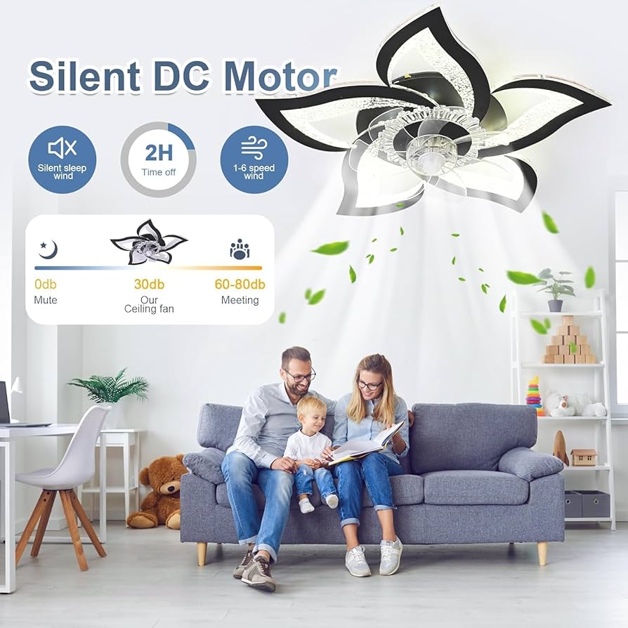 62.5 cm Low-Profile Ceiling Fan Light with Remote & App