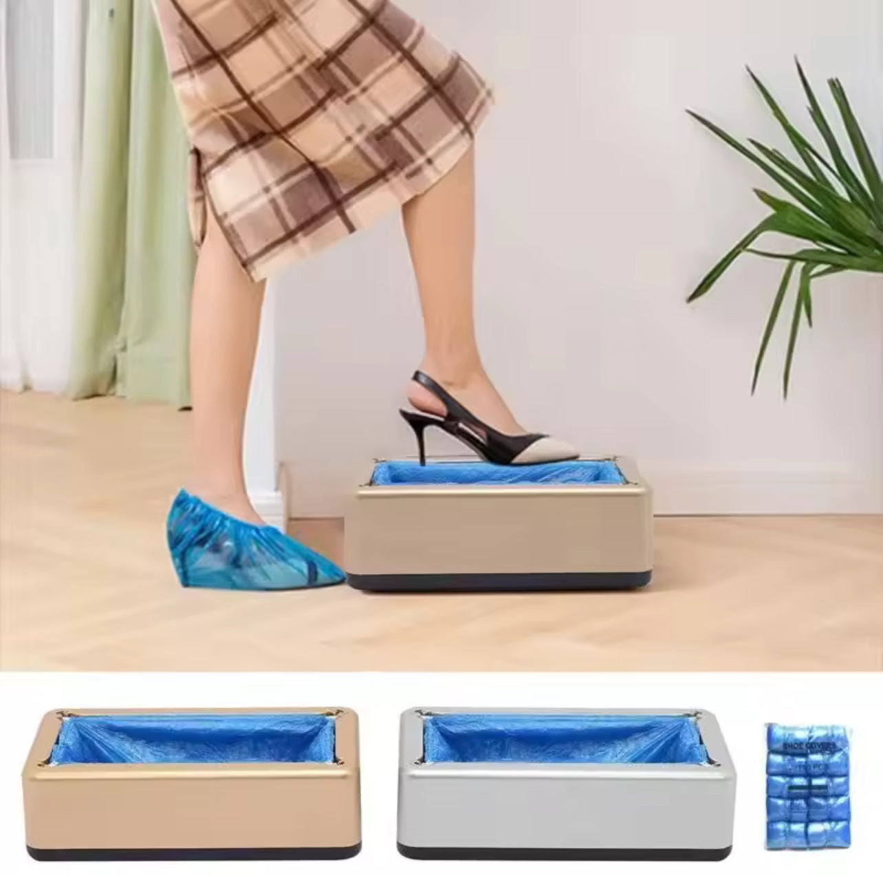 Hands-Free Shoe-Cover Dispenser with 100 Disposable Covers