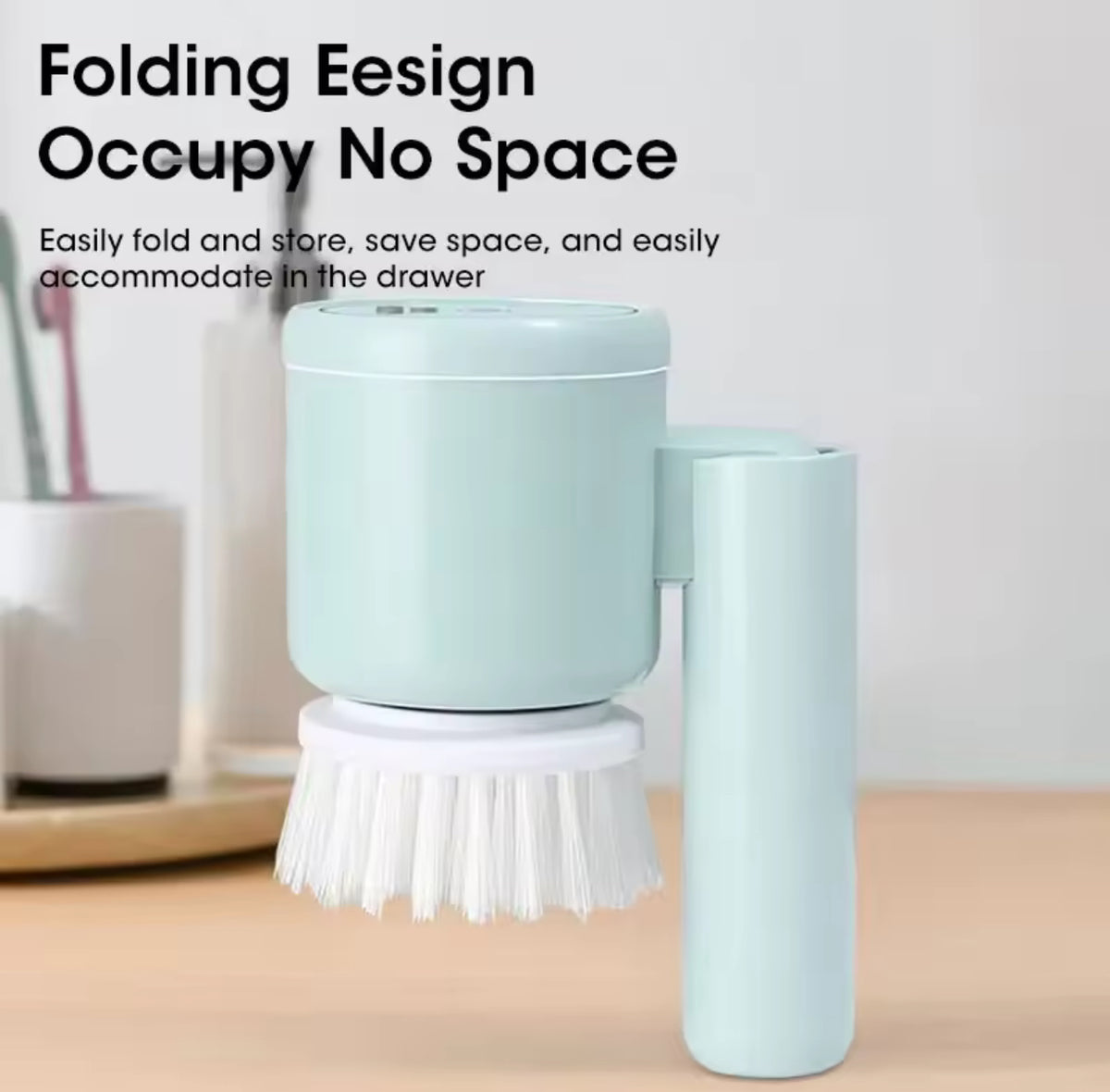 Cordless Rechargeable Rotary Scrubber with 5 Brush Heads