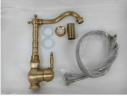 Antique Brass 360°Swivel Basin Taps Mixer Sink Laundry Kitchen Faucet Spout