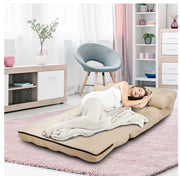 6-Position Foldable Floor Sofa with 2 Pillows
