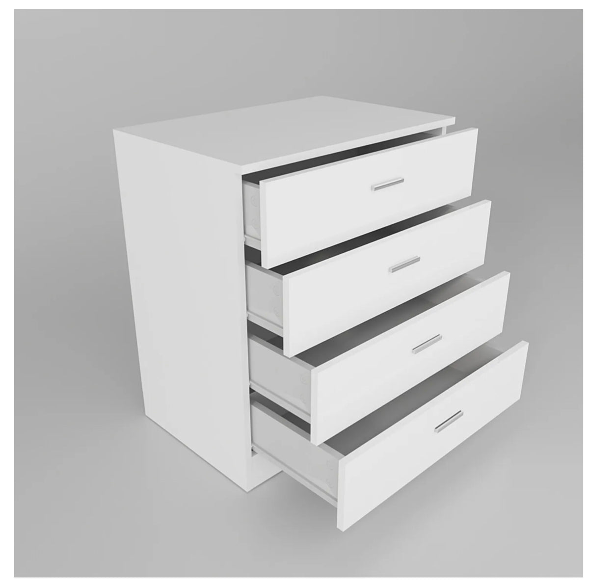 White High-Gloss 4-Drawer Chest