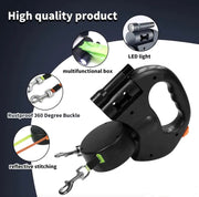 Dual Retractable Dog Leash with 360° Rotating Coupler – 2 Colours