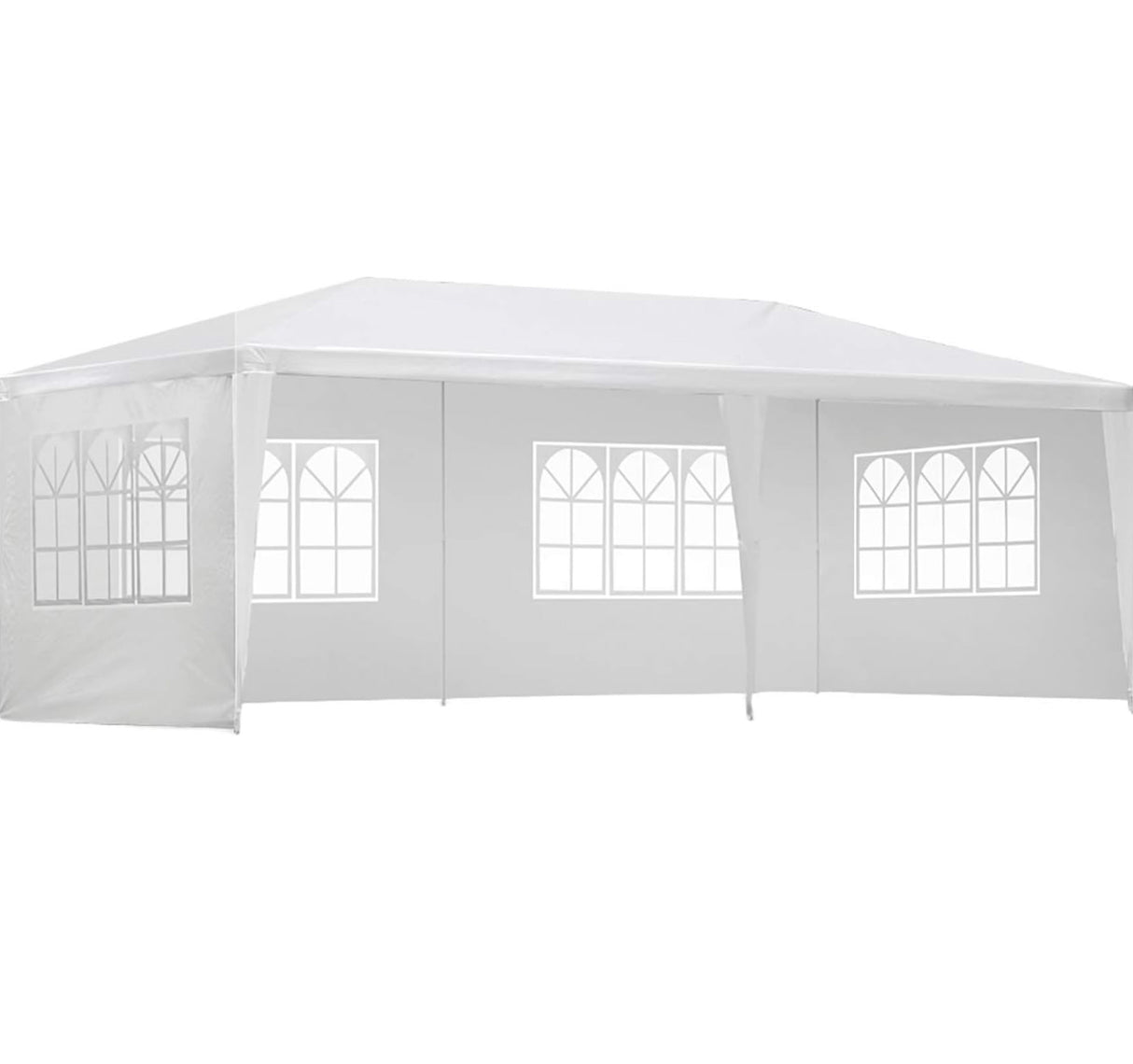 3x6 Marquee Gazebo, Camping Tent Wedding Gazebos Garden Shed Outdoor Party Canopy Patio Carport Car, White 4 Window Wall Carry Bag Water Resistant and UV