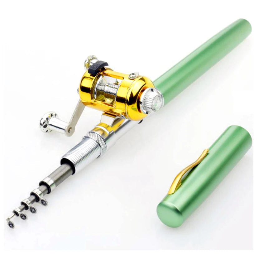 MyPenRod™ Portable Pocket Telescopic Mini Fishing Pole Pen Shape Folded Fishing Rod With Reel Wheel