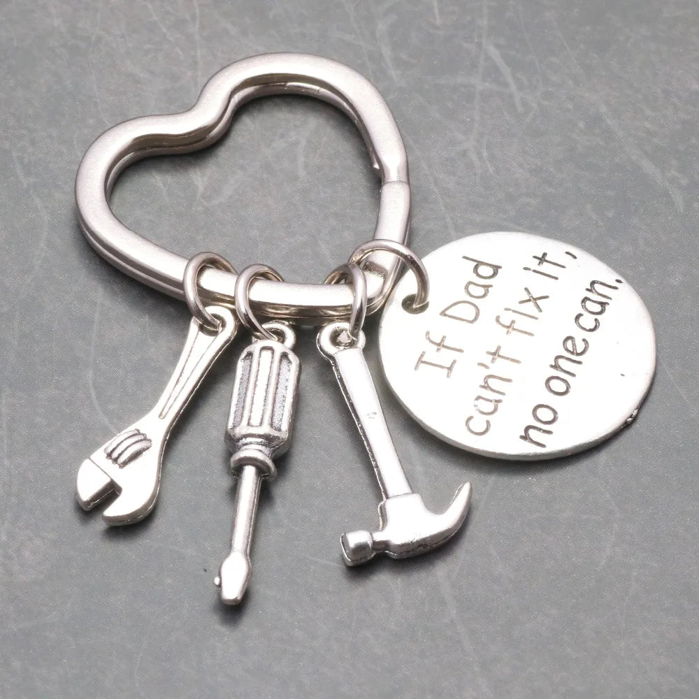 “If Dad Can’t Fix It” Tool-Themed Keychain