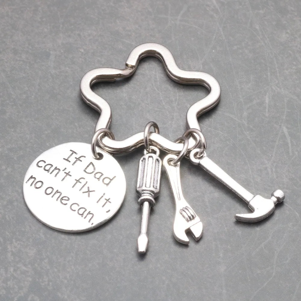 “If Dad Can’t Fix It” Tool-Themed Keychain
