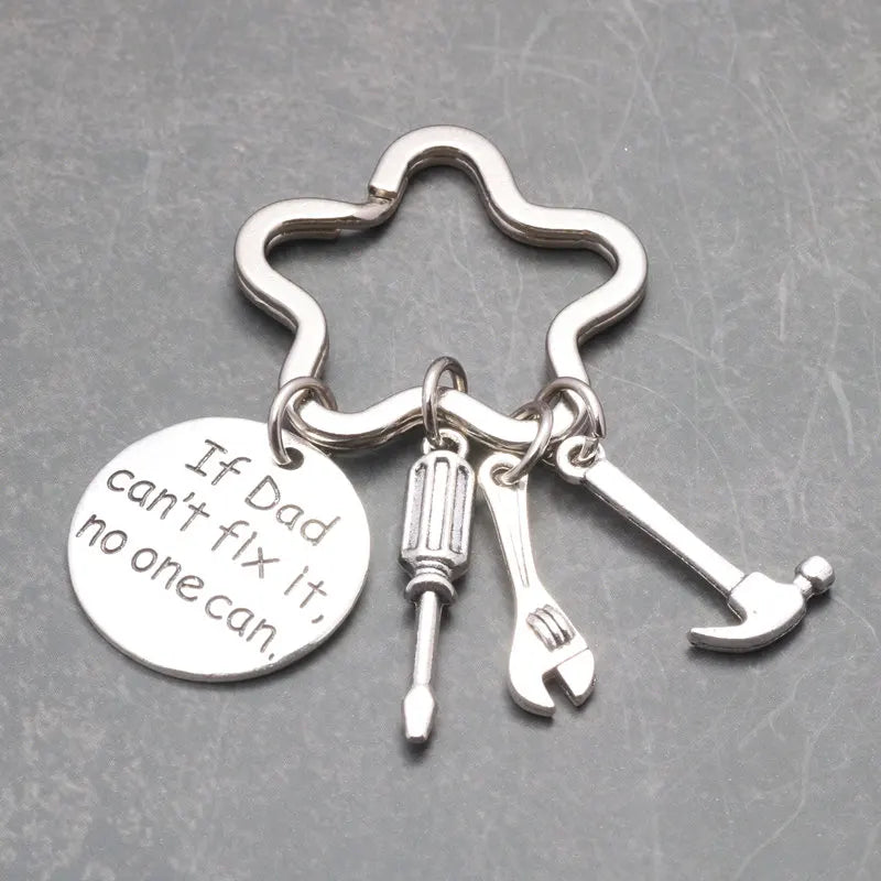 “If Dad Can’t Fix It” Tool-Themed Keychain