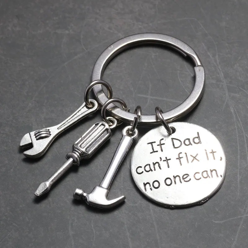 “If Dad Can’t Fix It” Tool-Themed Keychain