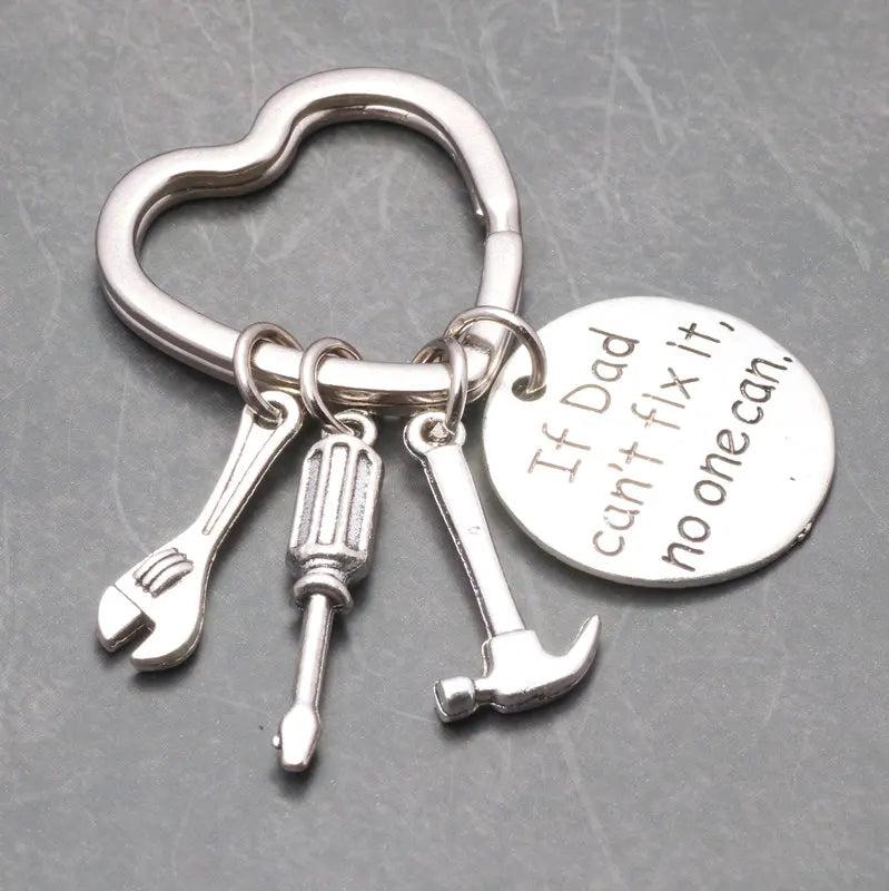 “If Dad Can’t Fix It” Tool-Themed Keychain