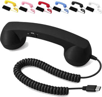 Retro USB-C Wired Phone Handset with Microphone & Volume Control