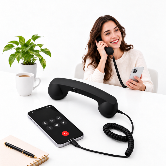 Retro USB-C Wired Phone Handset with Microphone & Volume Control