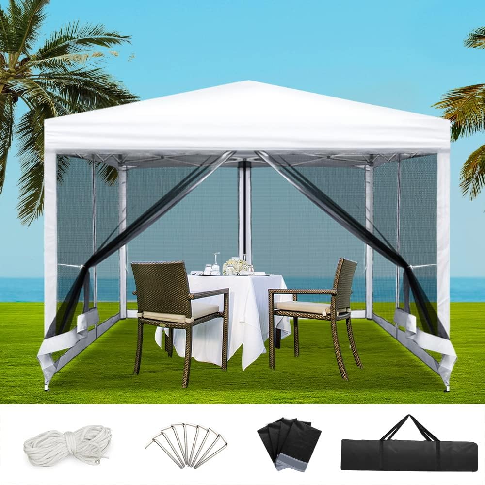 3 x 3 m Pop-Up Gazebo with Mesh Walls – 3 Colours